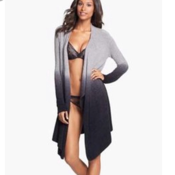 Barefoot Dreams Open Front Cardigan Sweater Gray Ombré Bamboo Chic Lite - Picture 12 of 16